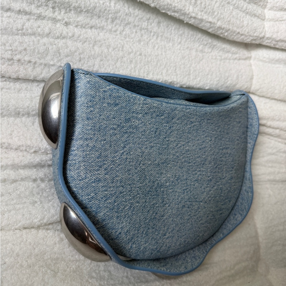 Alexander Wang Dome Crossbody Bag in Trompe-L’oeil Denim Printed Leather